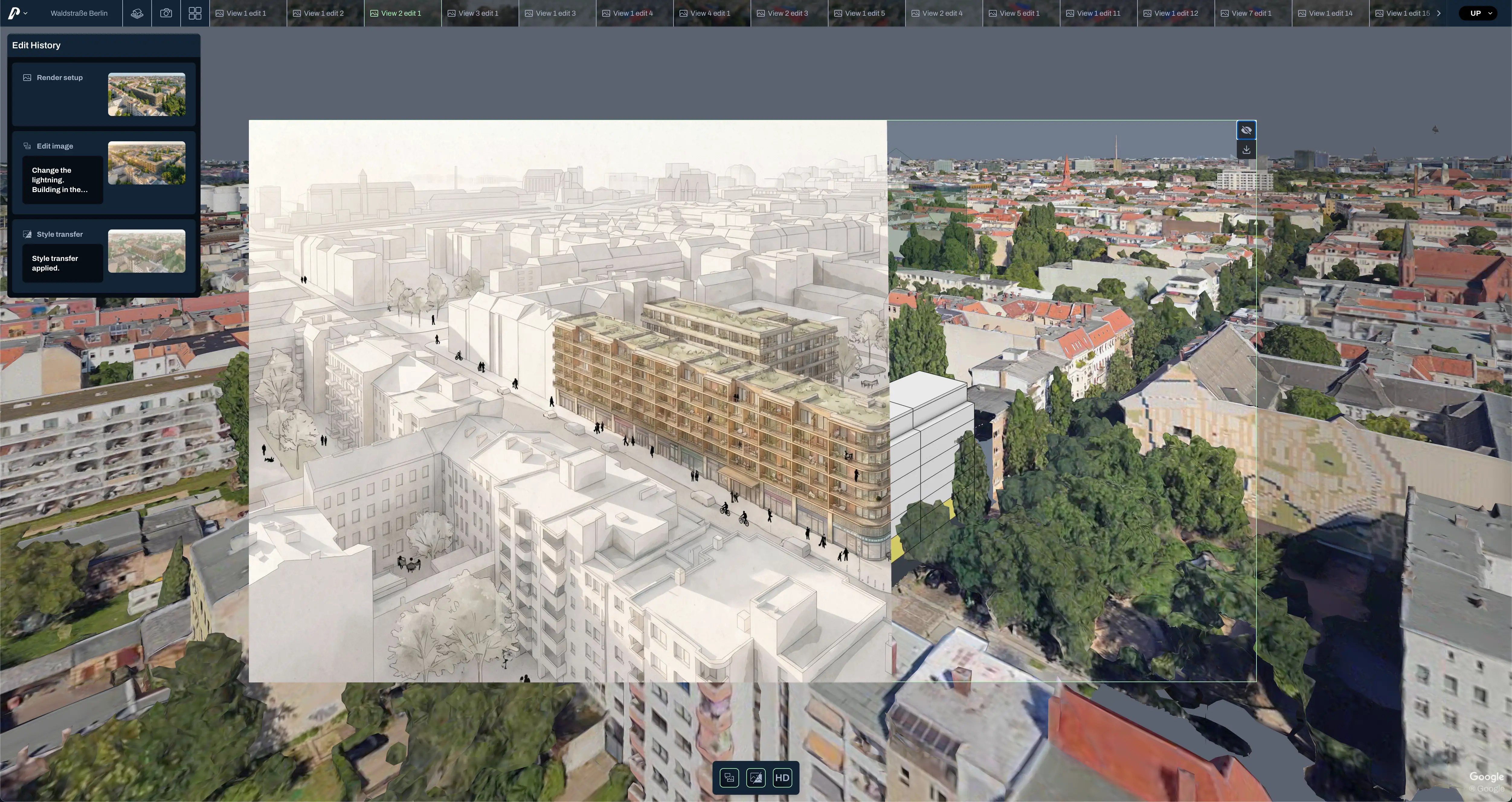 Pelicad verbindet Szenario, 3D-Kontext und KI-Ergebnis.