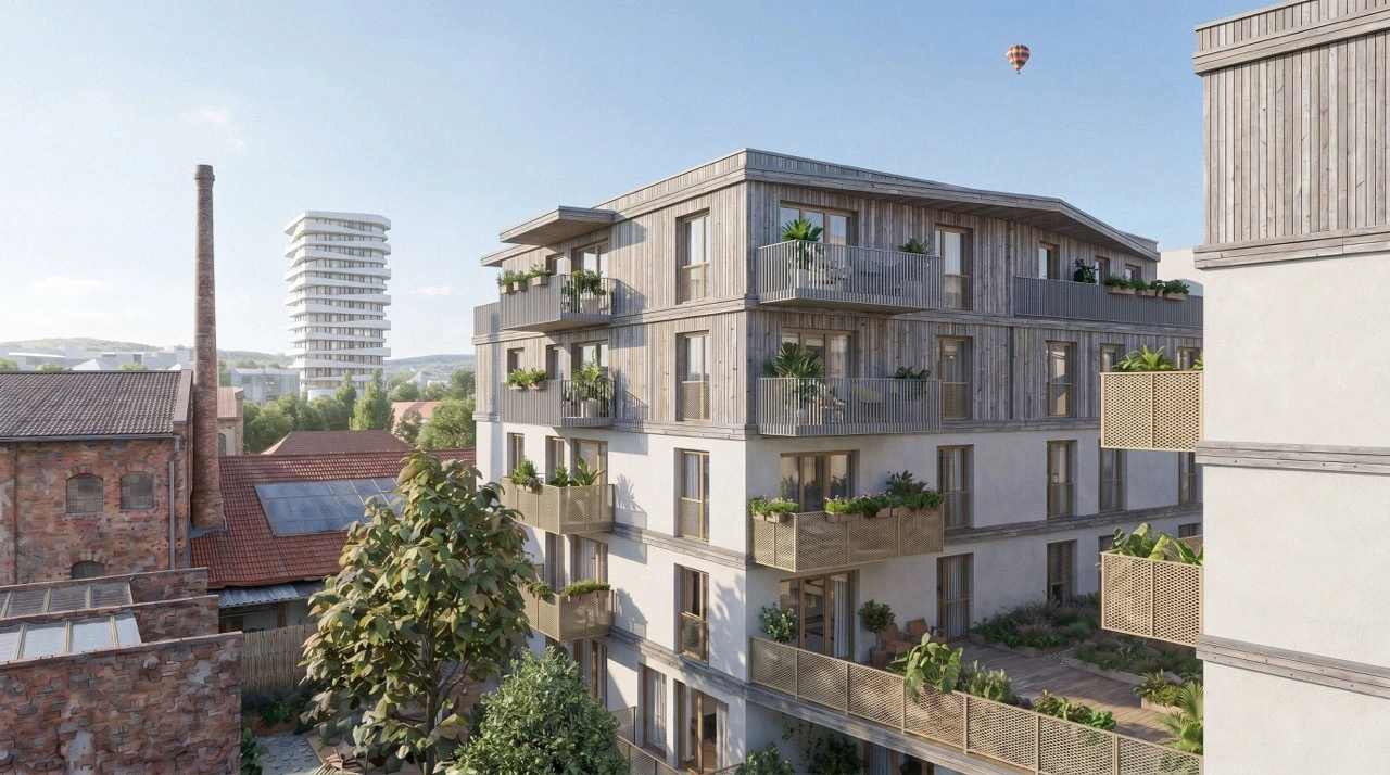Luftperspektive des Wettbewerbsentwurfs.