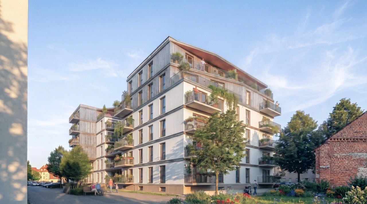 Straßenperspektive des Wettbewerbsentwurfs.