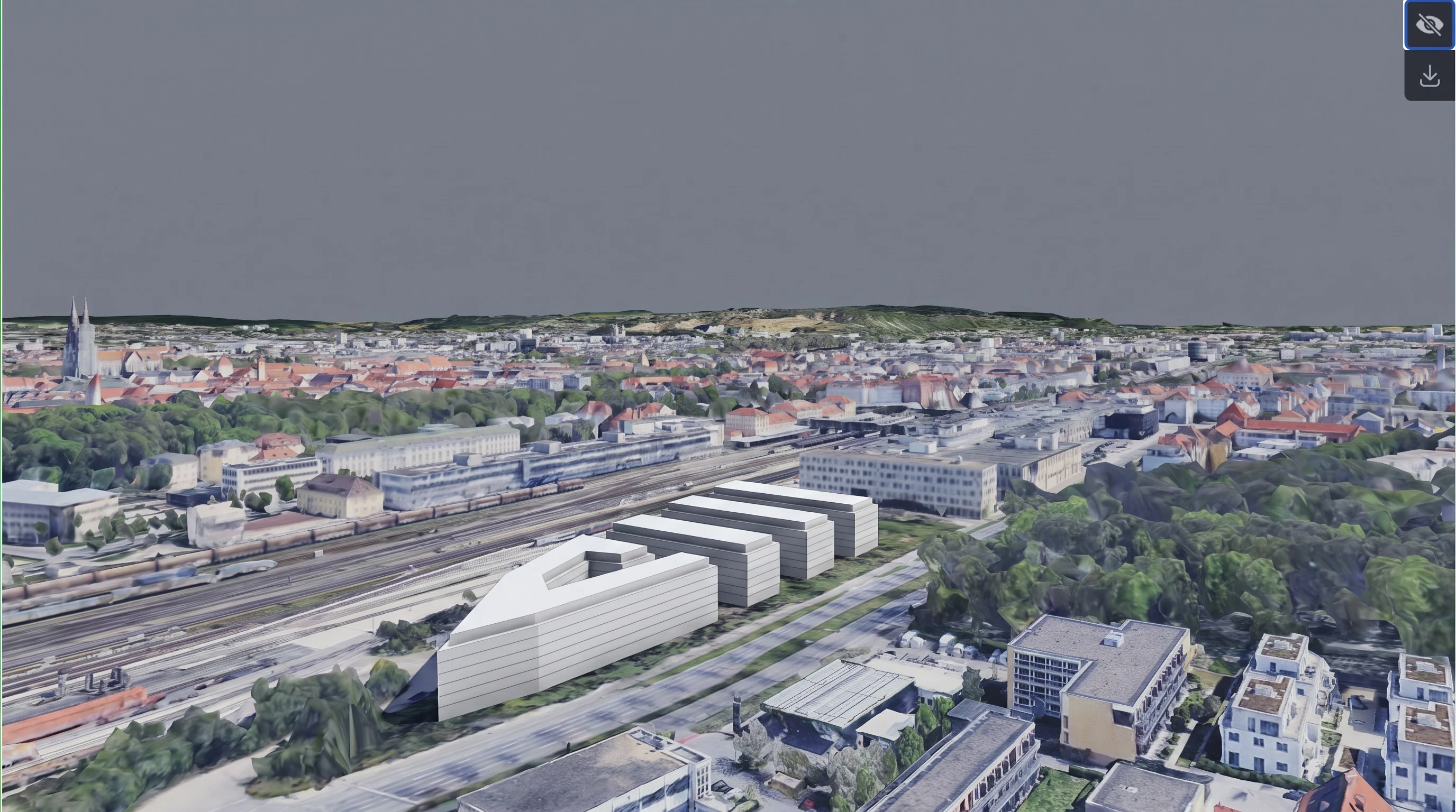 xFigura-Ergebnis in Schritt 1: Modell im städtischen Kontext positioniert